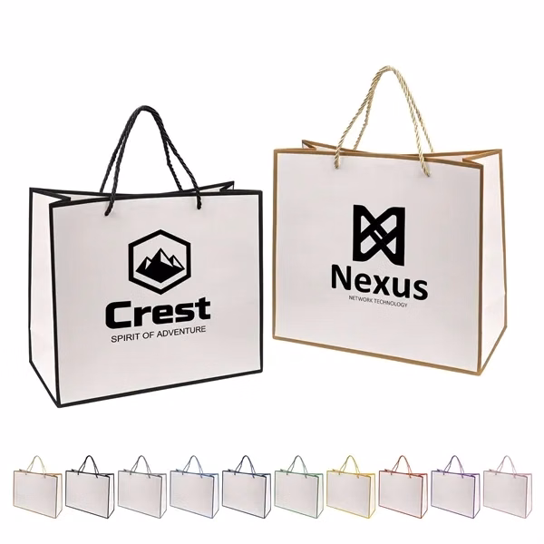 Custom Matte Laminated Euro Tote Bag with Rope Handles — Premium Shopping Gift Bag