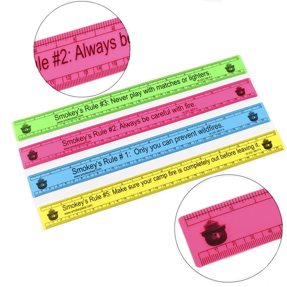 Translucent Multicolor Imprinted Promotional Plastic Ruler 12" 1