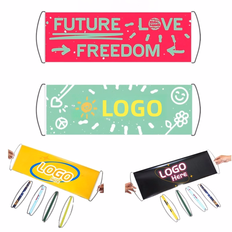 Retractable Hand Held Banner Flag Outdoor Full Color