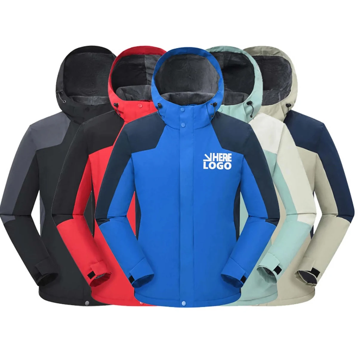 Hooded Windbreaker Flecee Lined Jacket 1