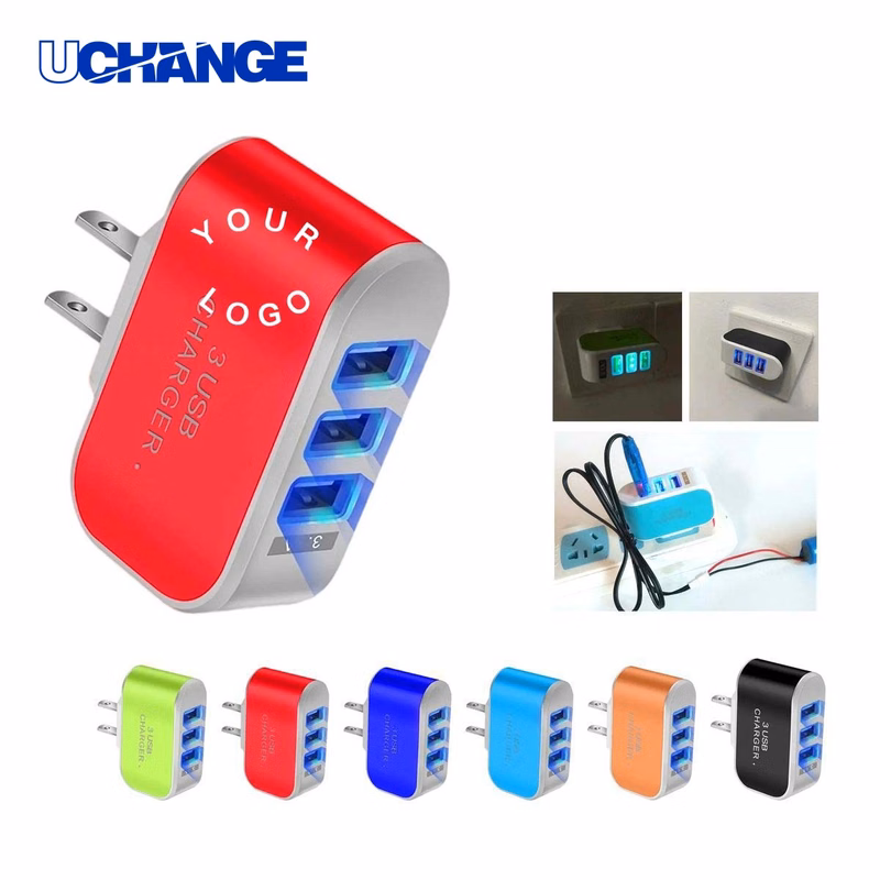 3 USB Port Charger Adapter with LED Light