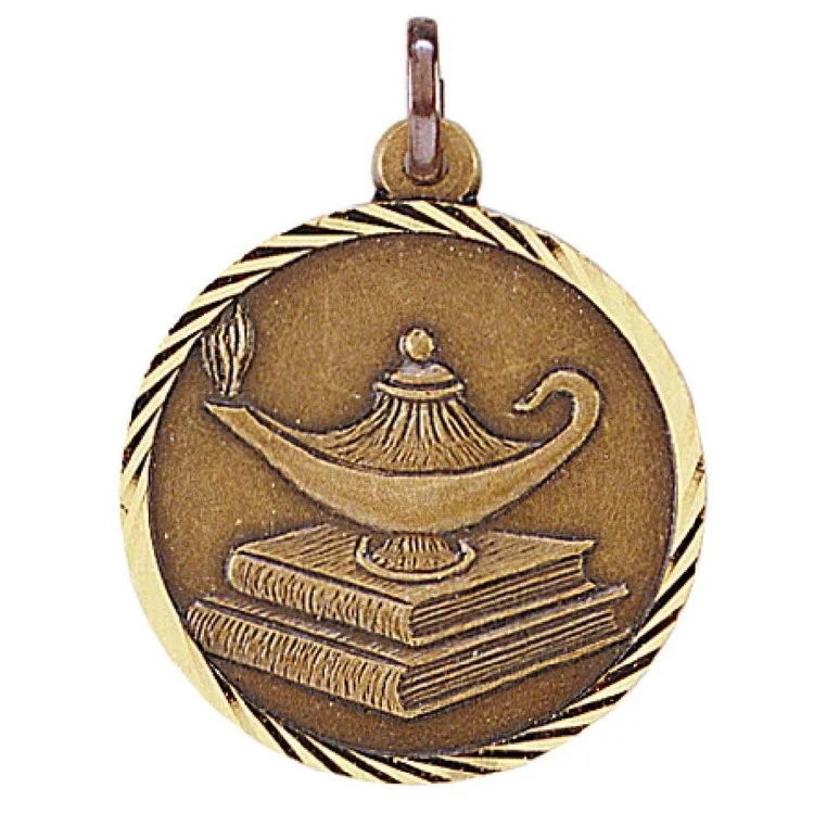 Lamp of Knowledge Sunray Medal, 1 1/4" 1