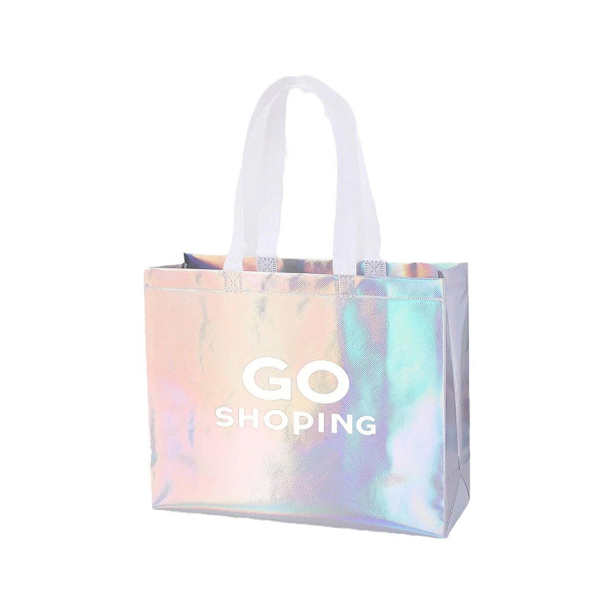 Glossy Reusable Laser Dazzle Laminating Grocery Bags 1