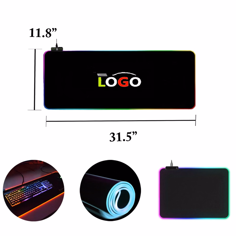 MOQ10 3mm Thick RGB LED Gaming Mouse Pad