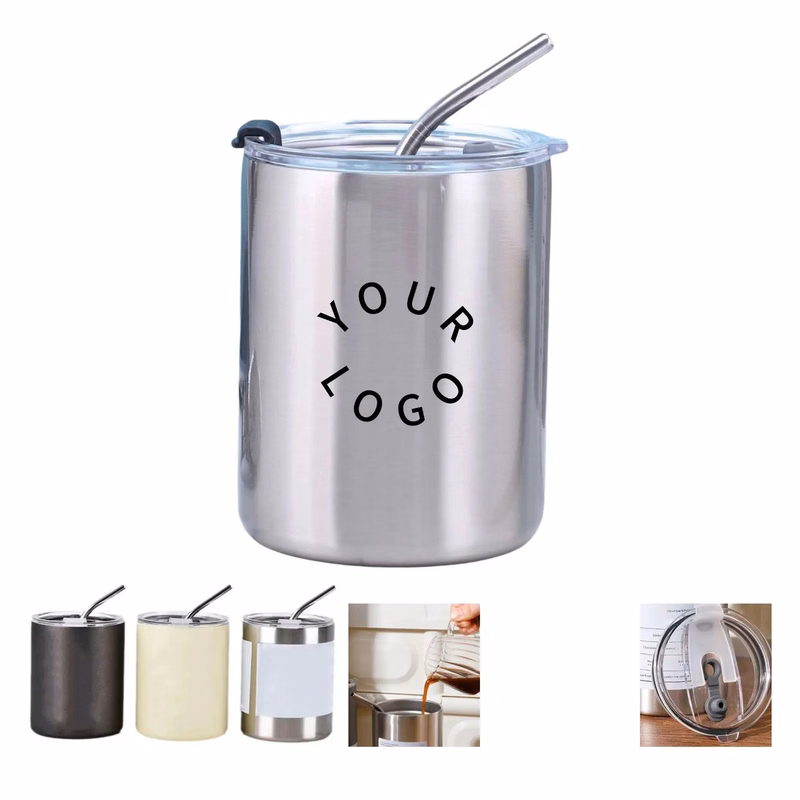 Travel Coffee Tumbler with Lid and Straw