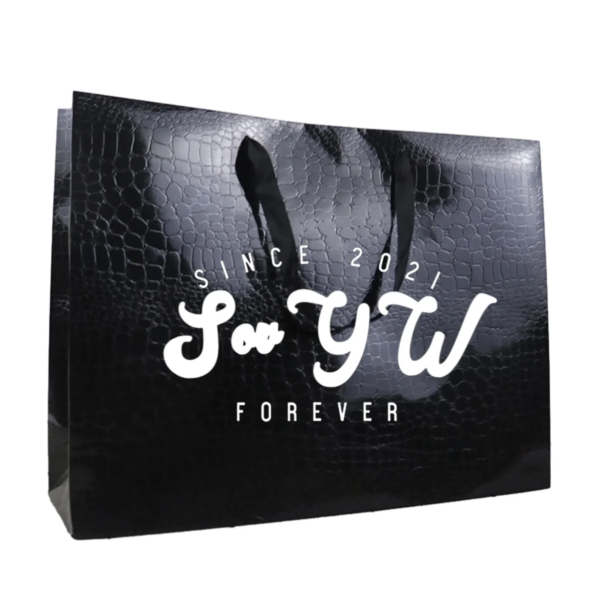 Customized Crocodile Print Paper Tote Bags 1