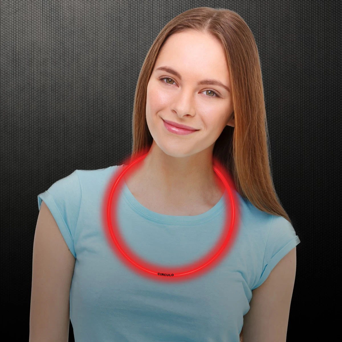 Red 22" Superior Single Color Light Up Glow Necklace 1