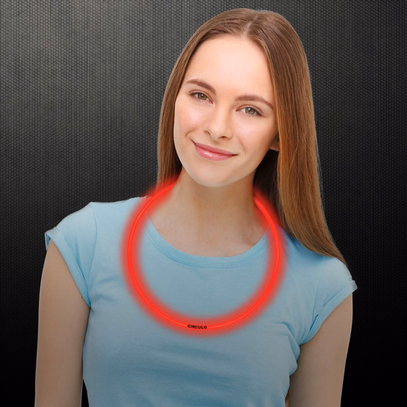 Red 22" Superior Single Color Light Up Glow Necklace