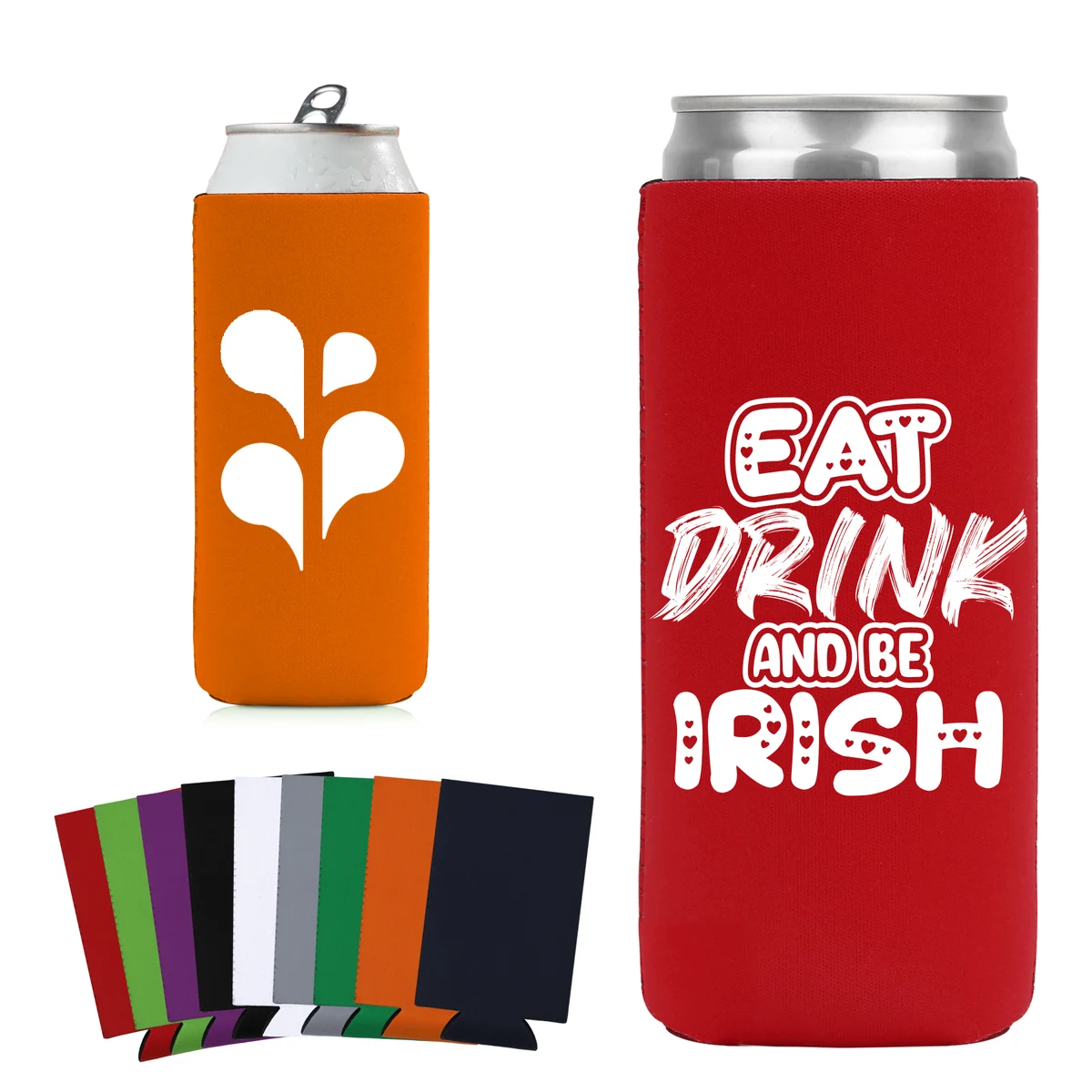Collapsible 12Oz Slim Can Cooler Ocean, custom koozie with logo imprint 1