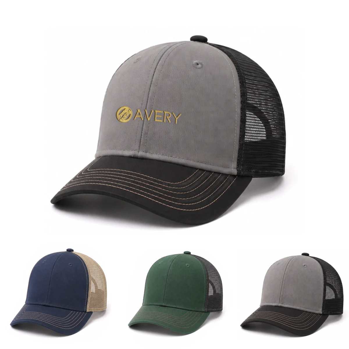 Custom Polyester Breathable Color Block Baseball Cap 1