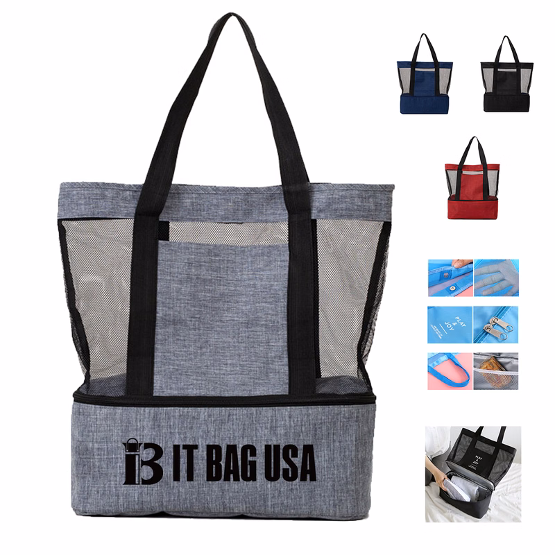 Mesh Beach Cooler Tote Bag