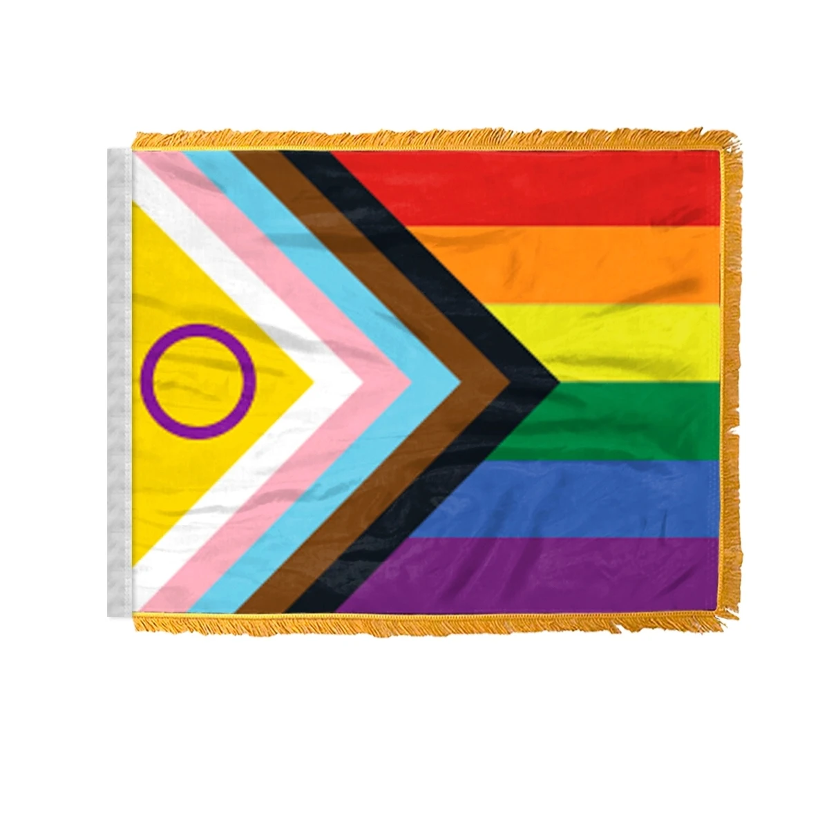 4" x 6" 1 ply wPoly Intersex Progressive Pride Antenna Flag 1