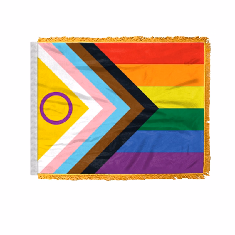 4" x 6" 1 ply wPoly Intersex Progressive Pride Antenna Flag