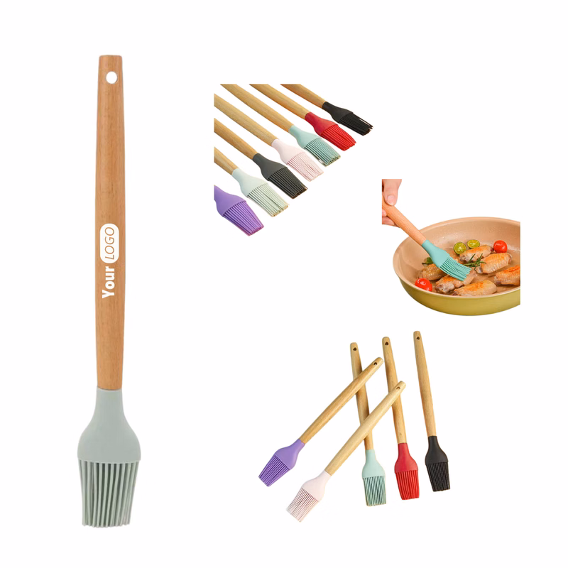 Custom Wood Handle Silicone Basting Brush