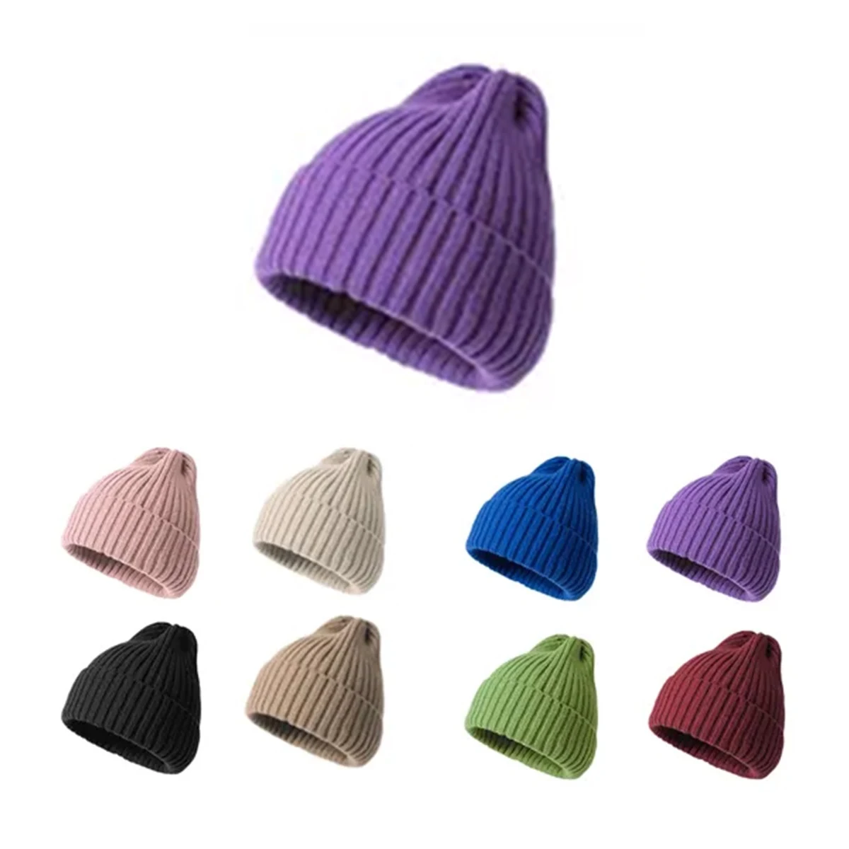 MOQ50 Elastic Knitted Beanie 1