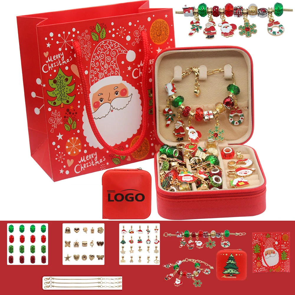 Christmas Charm Bracelet and Necklace DIY Jewelry Set 1