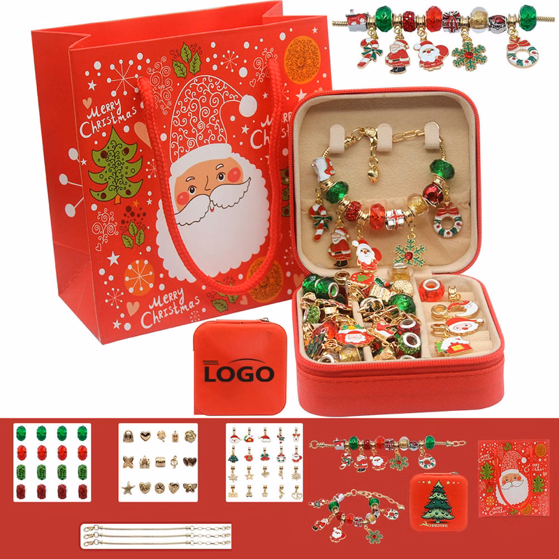 Christmas Charm Bracelet and Necklace DIY Jewelry Set