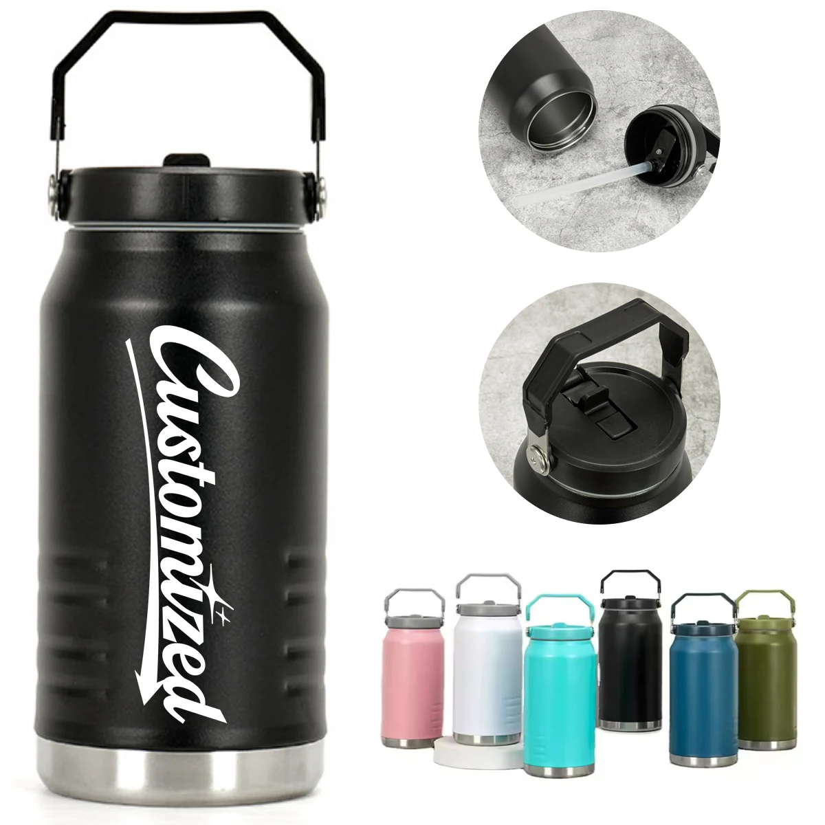 40oz Large Insulated Water Bottle, custom water bottle with logo imprint 1