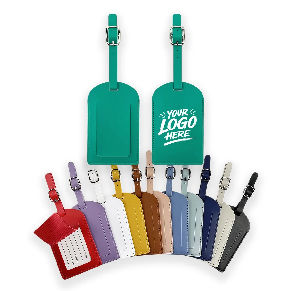 PU Leather Travel Tag Privacy Cover Strap ID Holder 1