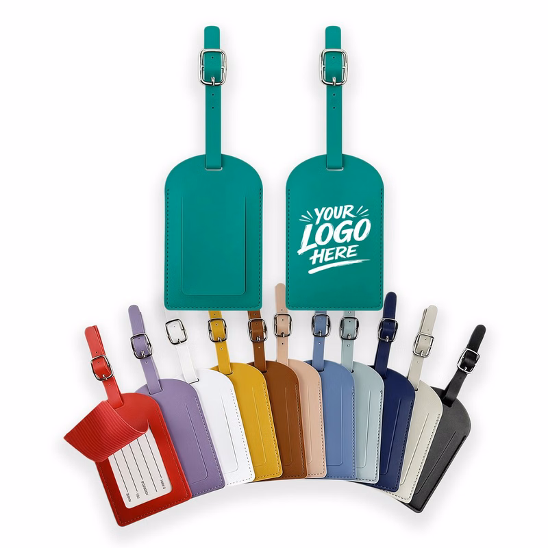 PU Leather Travel Tag Privacy Cover Strap ID Holder