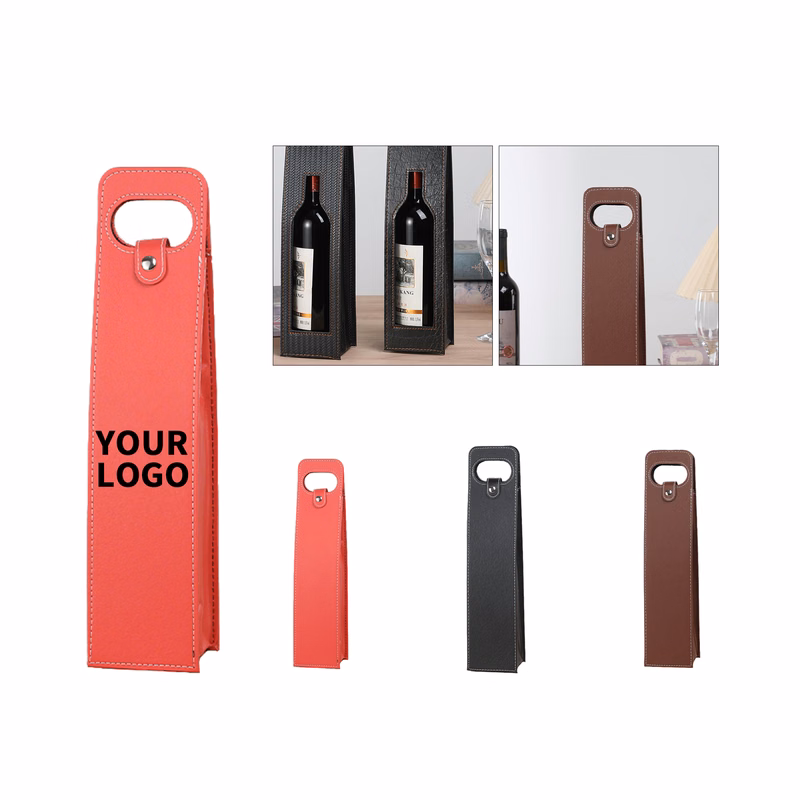 Reusable Synthetic Leather Wine Tote Bag 750 Milliliter