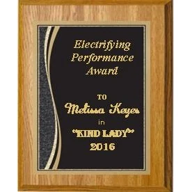 8" x 10" Oak Finish Plaque with a Black Patina Marble Plate 1