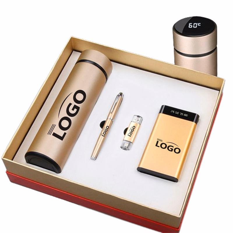 Thermos/Ballpoint Pen/USB Drive/Power Bank Gift Set