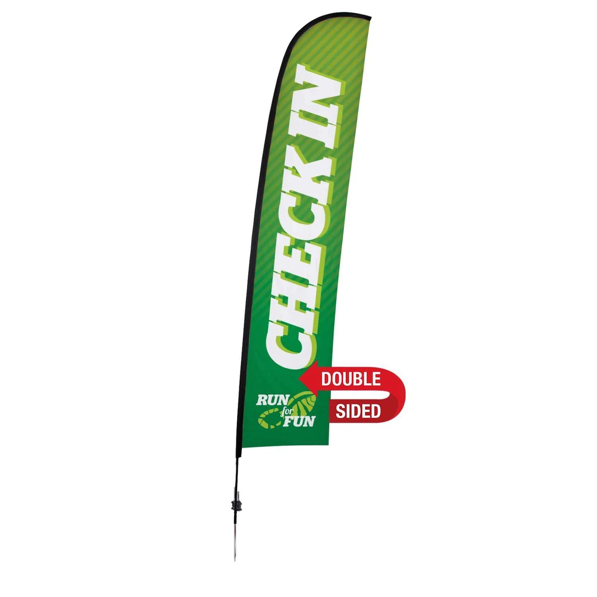 17' Premium Blade Sail Sign Kit (Double-Sided with Ground Spike & Ground Anchor) 1