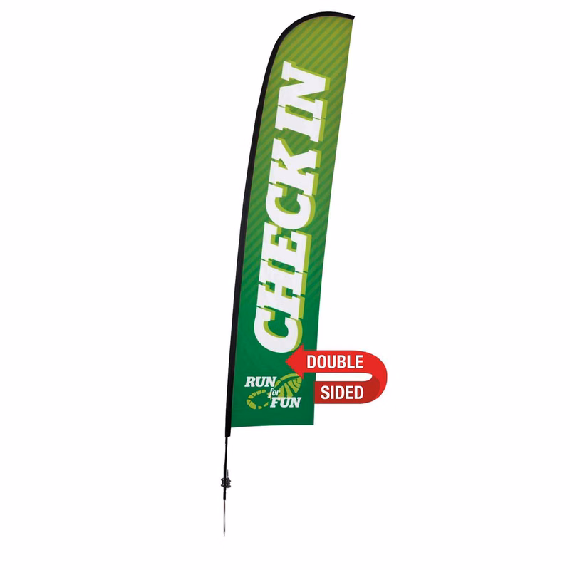 17' Premium Blade Sail Sign Kit (Double-Sided with Ground Spike & Ground Anchor)