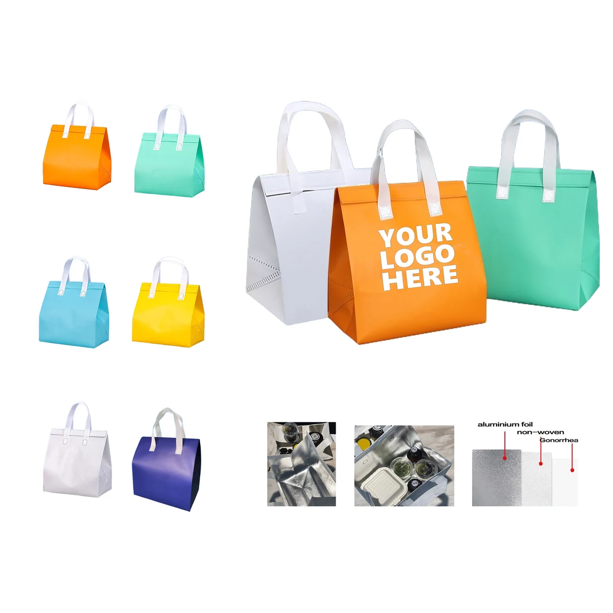 MOQ50 Laminated Waterproof Cooler Insulated Tote Bag 1
