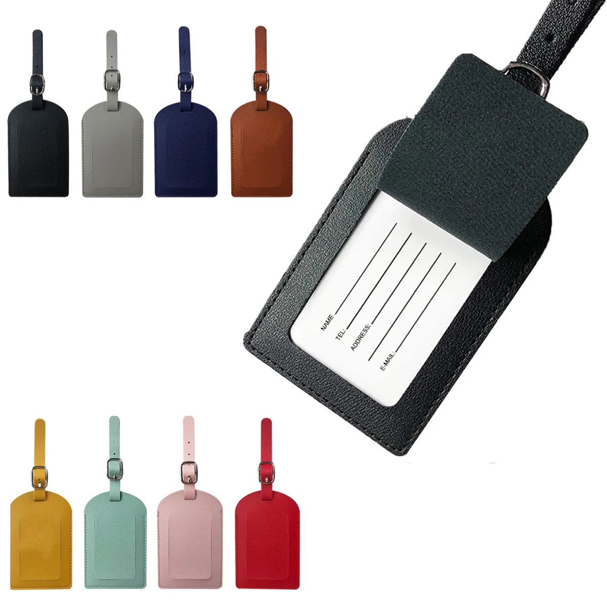 MOQ50 PU Luggage Tag With Loop 1