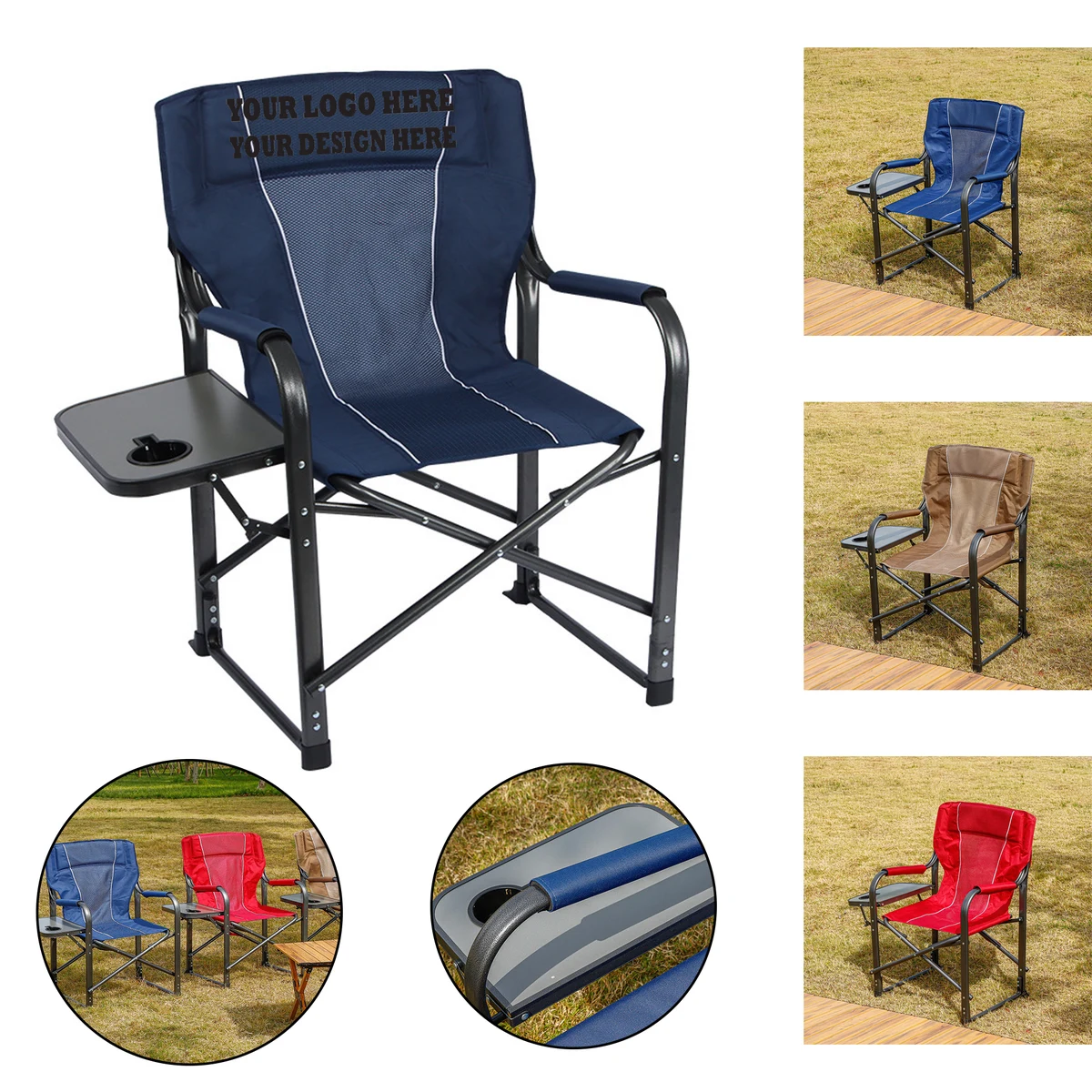 Oversized Folding Director's Chair with Table (Upgraded Version) 1