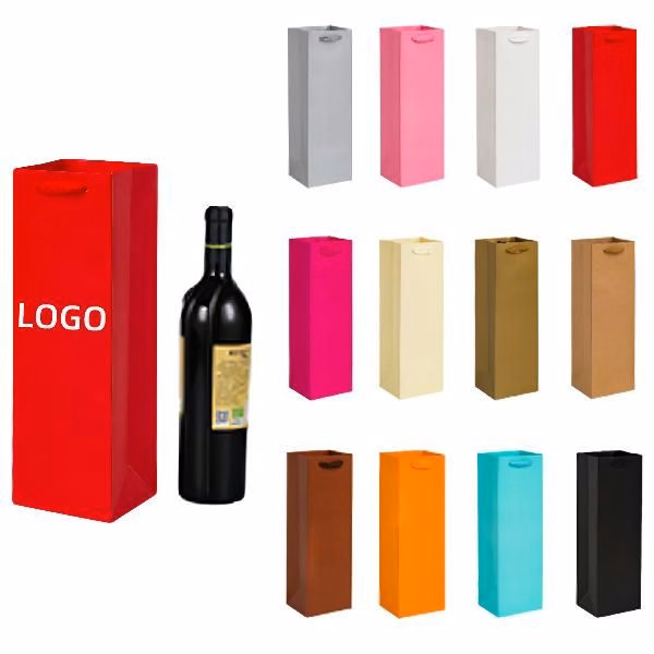 Single Paper Wine Bottle Tote Bag