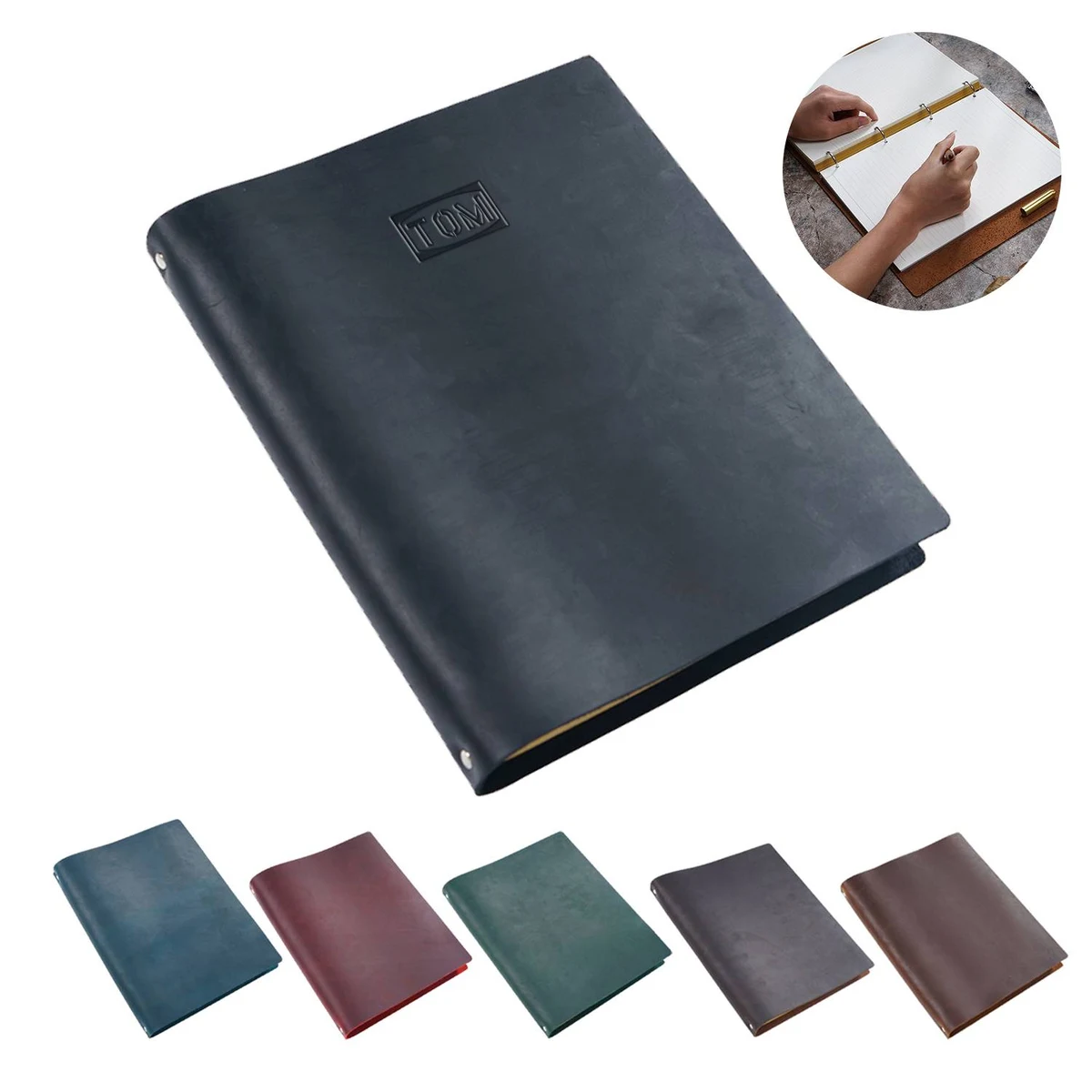 Retro Handmade Top Layer Cowhide A4 Loose Leaf Notebook 1