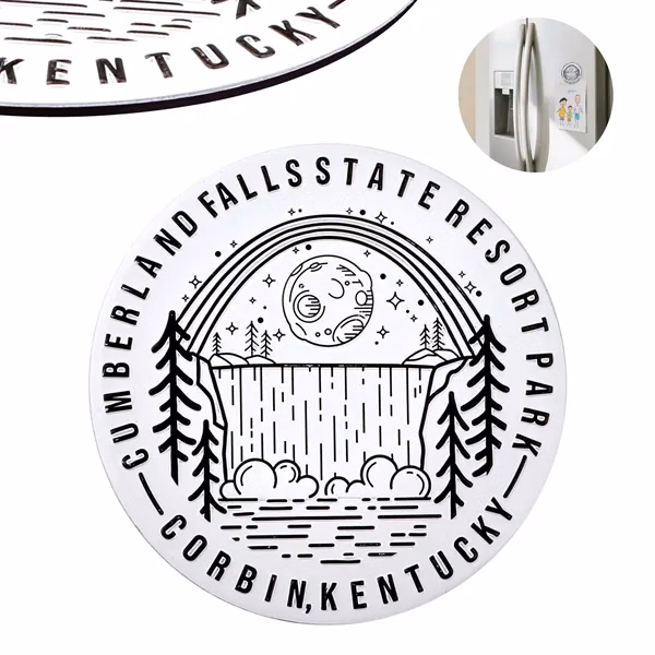 Custom 3 Diameter 3D Round Aluminum Magnet — Full Color Trade Show Decor