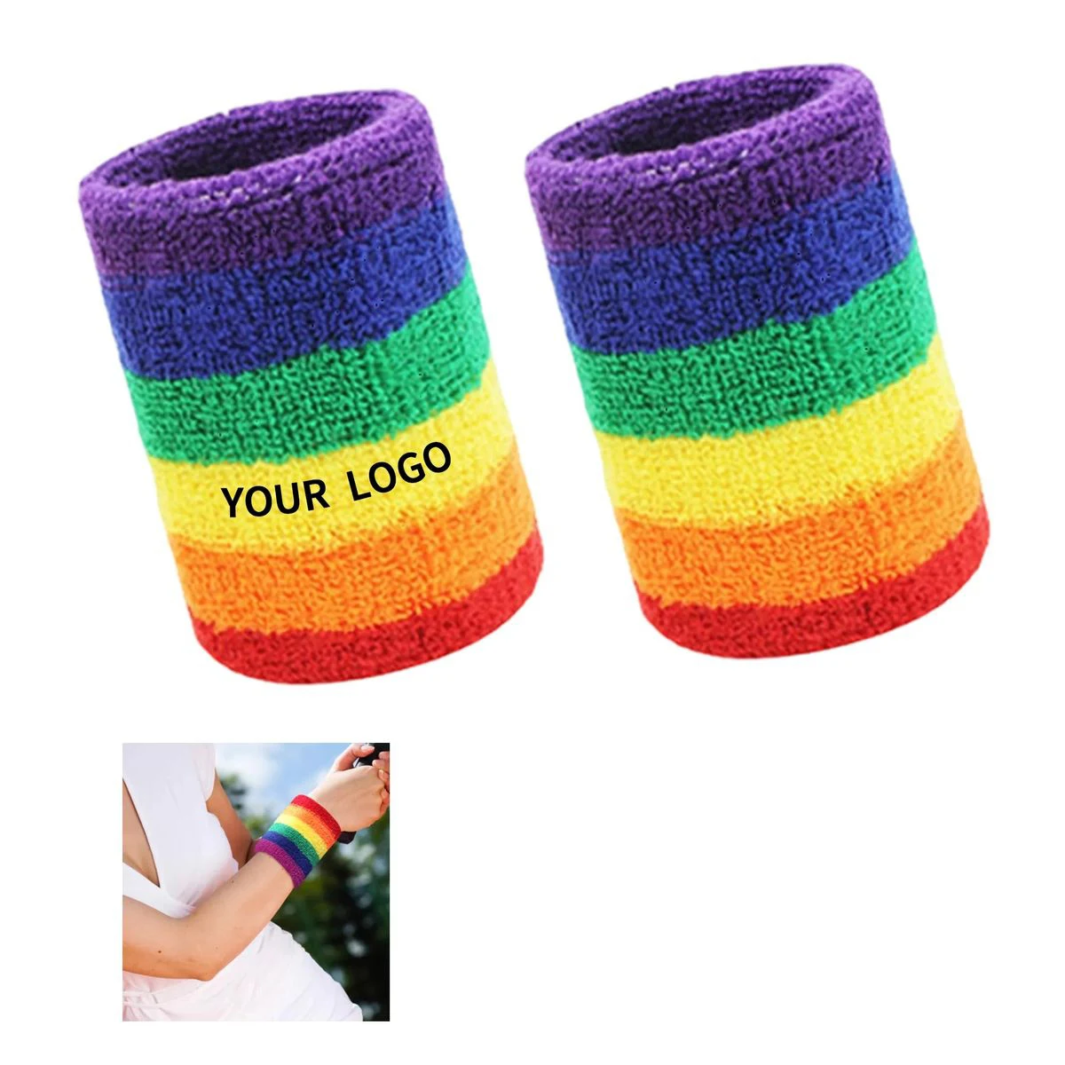 Absorbent Rainbow Band for Wrist Support 1