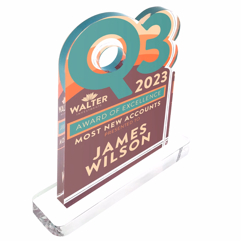 1/2" Custom Ultra Vivid Color Acrylic Awards