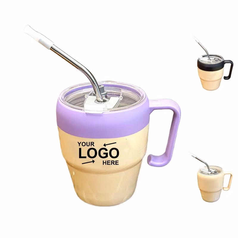 14Oz Glass Cups With Lids And Straw