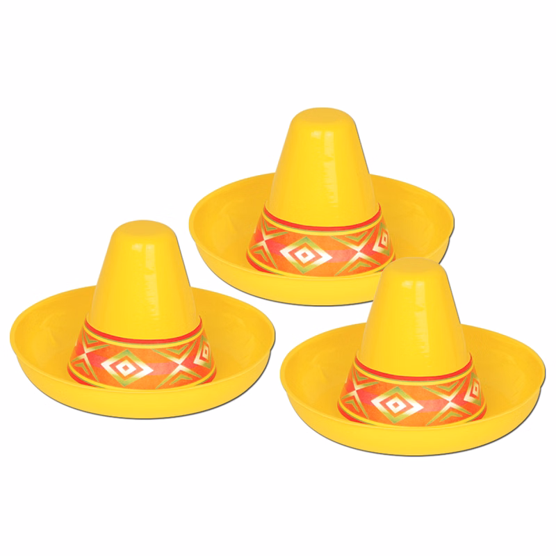 Miniature Yellow Plastic Sombrero
