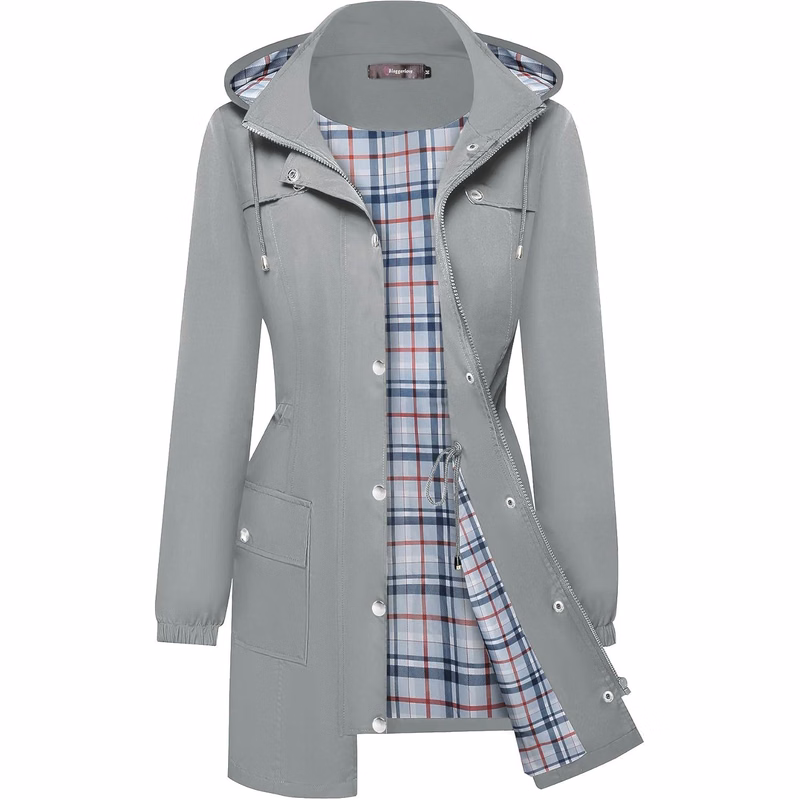 Women's Long Hooded Rain Jacket