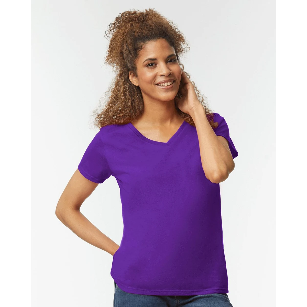 Women's Heavy Cotton™ V-Neck T-Shirt - 5V00L 1