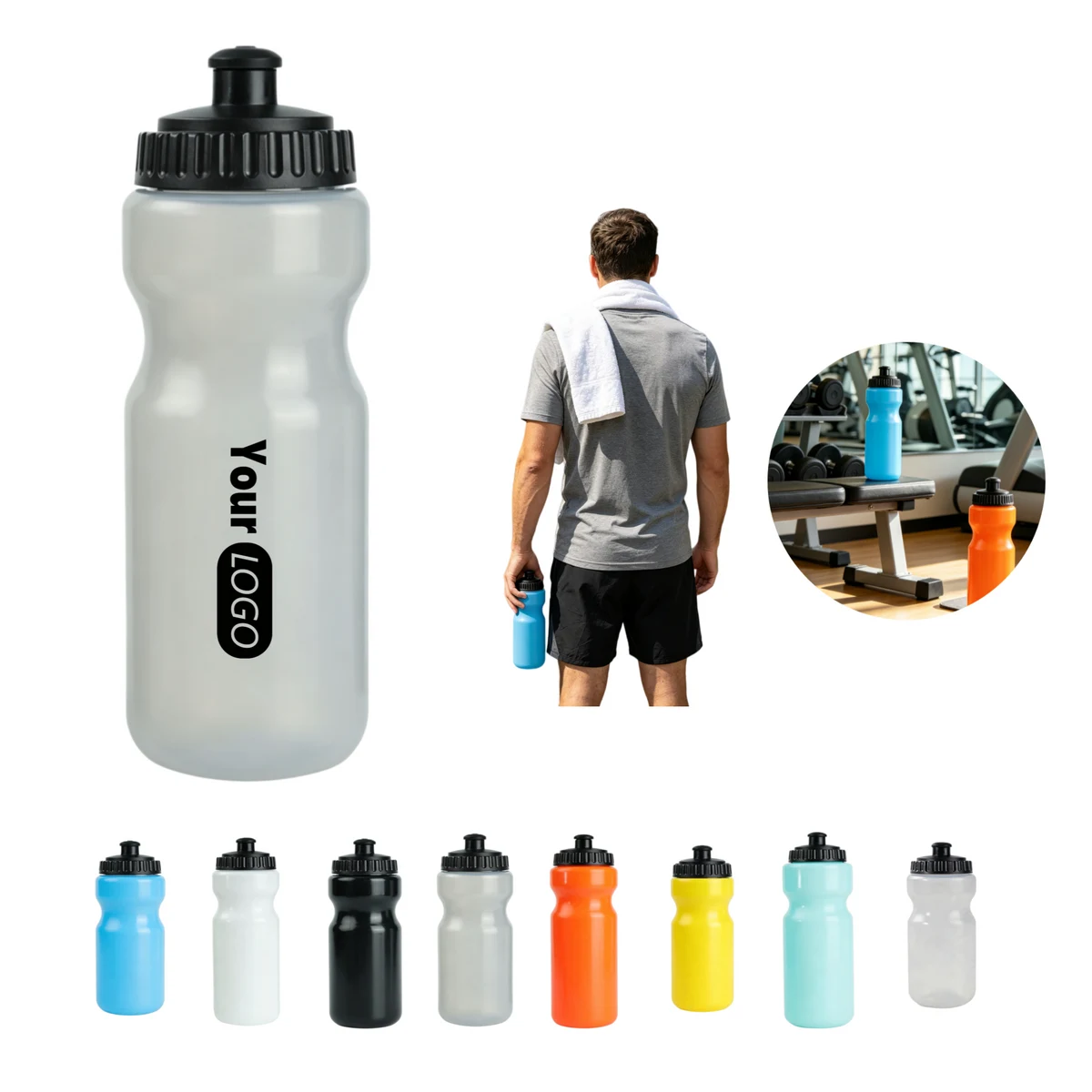 Custom Logo Portable Squeeze-Style Plastic Water Bottle 1