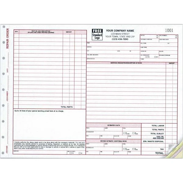 Repair Orders, Carbonless 1