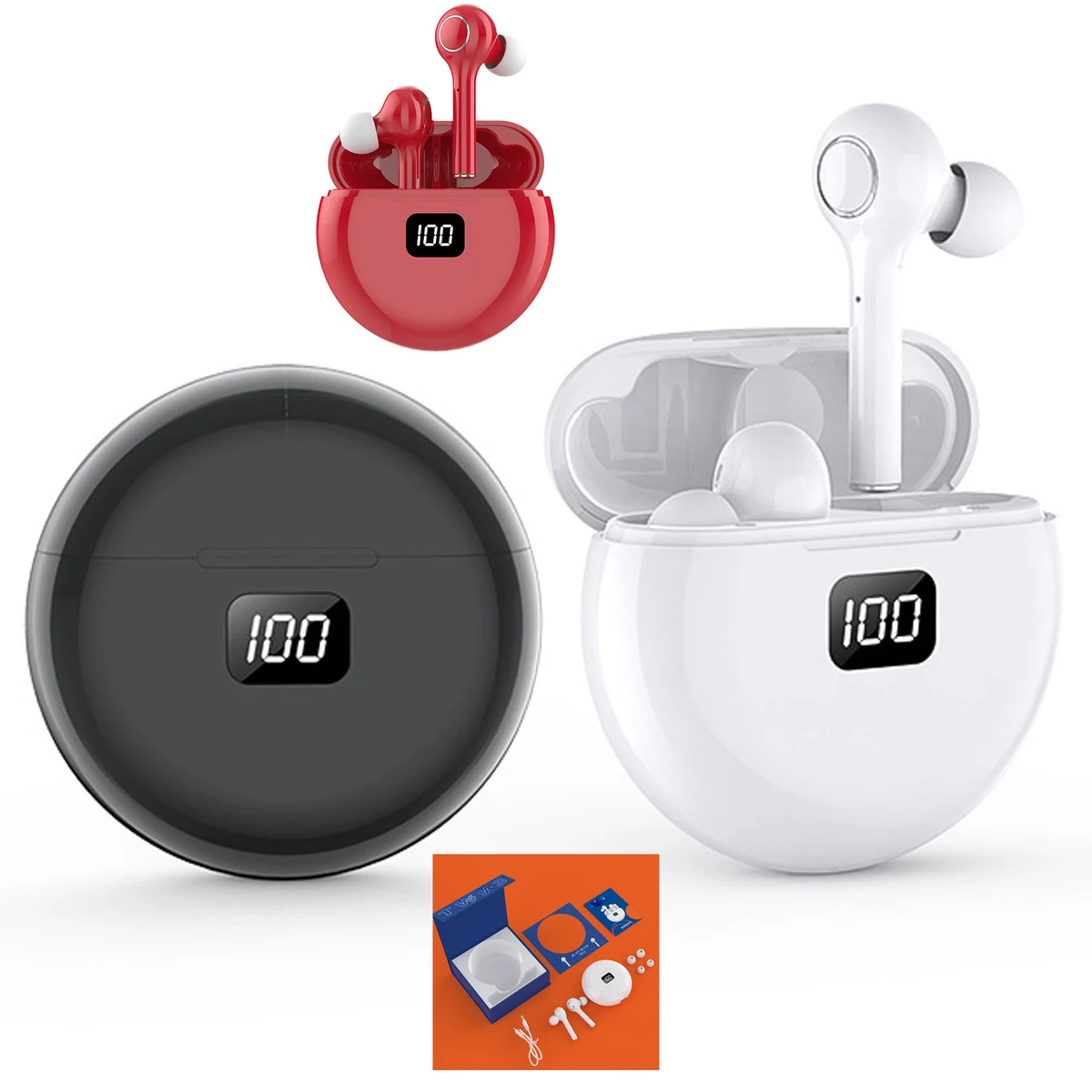 Round Bluetooth Headphones Stereo Sound Earphones 1