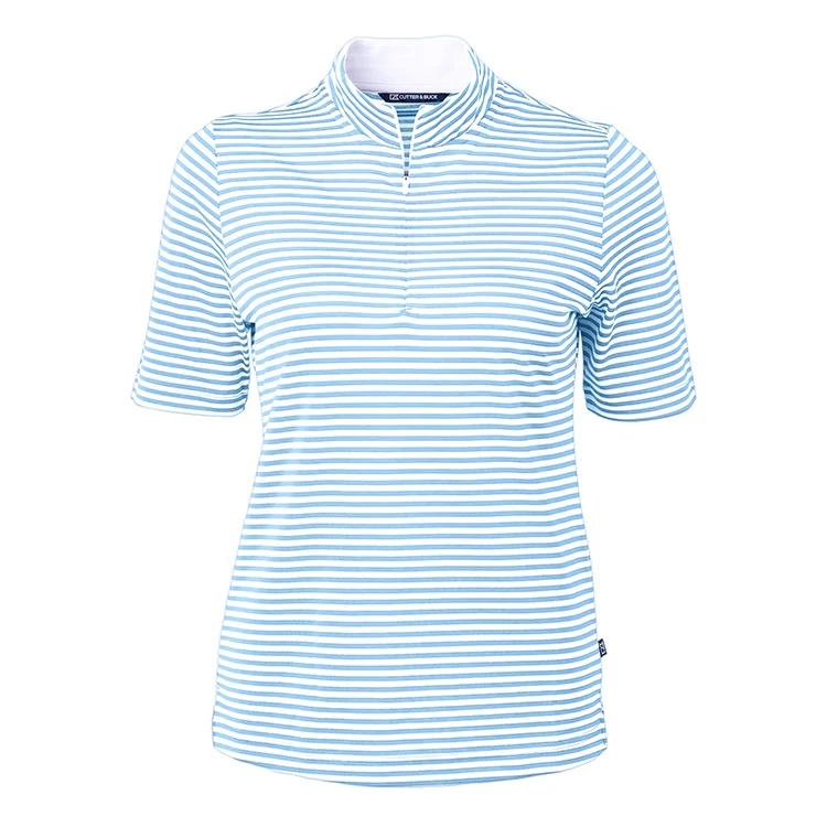Cutter and Buck Ladies Virtue Eco Pique Stripe Recycled Polo 1