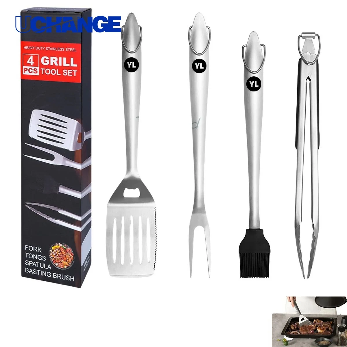 4pc Barbecue Accessory Set for Outdoors 1