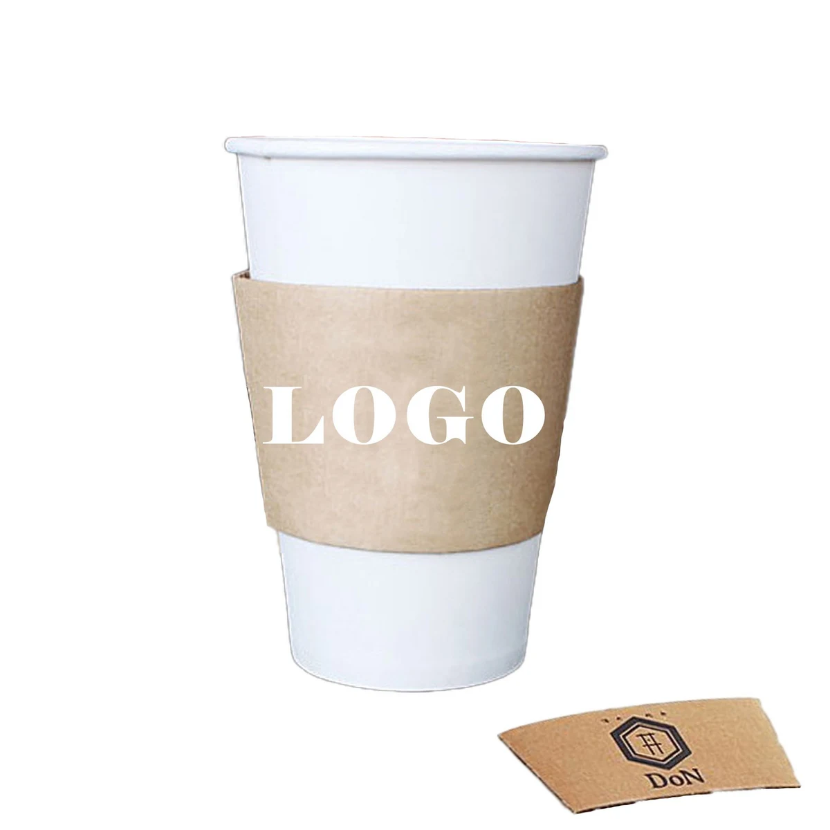 12/16 Oz Kraft Corrugated Paper Coffee Cup Sleeve 1