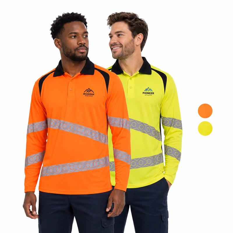 Class 3 Safety Long Sleeve Polo with 2" Segmented Tape