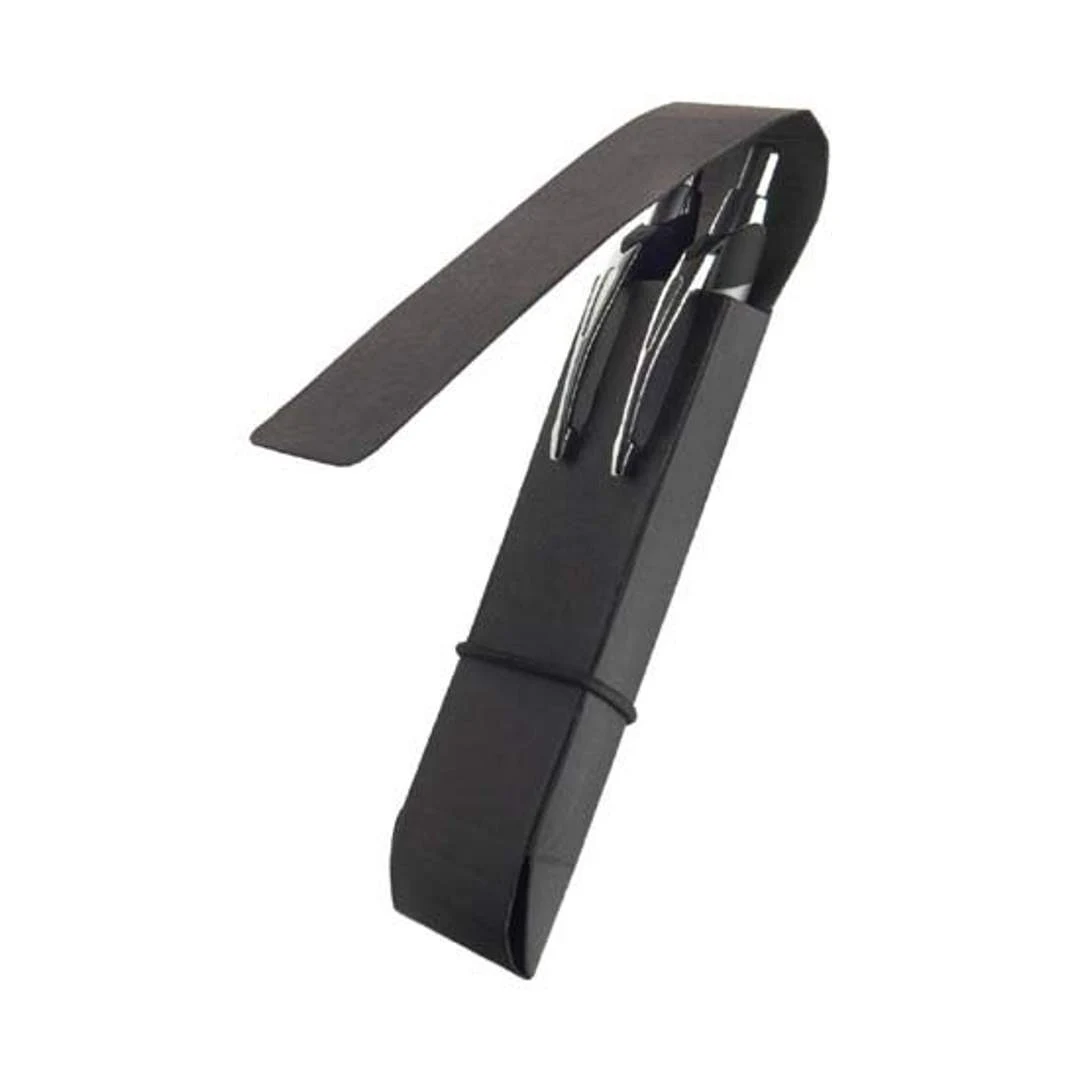 Black Fold-over Pen Box - Double 1
