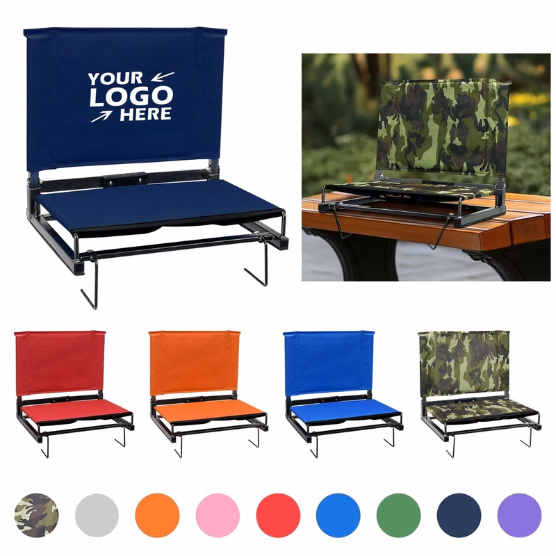 Portable Foldable Stadium Seat with Pivoting Bleacher Hook